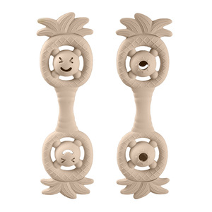 Hochet sonore en silicone écologique pour bébé, avec perles et anneaux, jouet doux et sûr de qualité alimentaire pour 0-24 <span class=keywords><strong>mois</strong></span> - Product Image 1