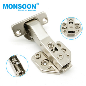 Charnière en acier inoxydable à fermeture en douceur hydraulique 3D à 45 degrés Charnière d'angle réglable 3D pour porte d'étagère dans la cuisine - Product Image 1