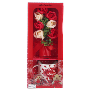 NOUVEAU Mug en céramique de 370 ml/12,5 oz pour la Saint-Valentin, cadeau TE AMO, mug à café en porcelaine fine, mug pour couple, cadeau de fleurs en savon avec boîte cadeau - Product Image 6