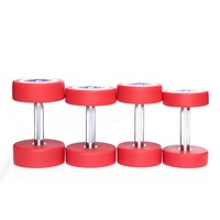 Haltères en fonte Captain America pour salle de sport commerciale, revêtement TPU, tête ronde, poids de 2,5 à 50 kg, en stock, prêts à être expédiés