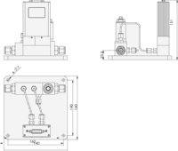 Contrôleur de débit massique numérique à haute température débitmètre Construction en acier inoxydable eau gazole Air moyen personnalisation OEM