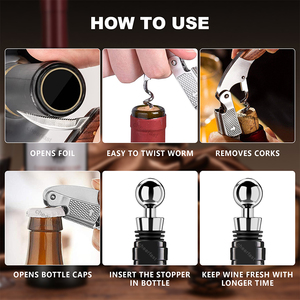 Ouvre-bouteille multifonction portable pour vin et bière, tire-bouchon en bois, logo personnalisable, mariages, fêtes, rassemblements décontractés, <span class=keywords><strong>cuisine</strong></span> - Product Image 5