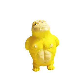 Neuzugang Dekompression Dresch-Spielzeug Dehnungs-Affen-Spielzeug für Kinder Pu gelb Stehender Gorilla langsames Rebound-Spielzeug