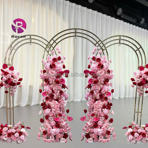 कस्टम पार्टी ने शादी के प्रोप्स आयरन स्क्रीन वेडिंग स्टेज गोल्ड मेटल आर्क की पृष्ठभूमि स्वागत क्षेत्र सजावट की - Product Image 3