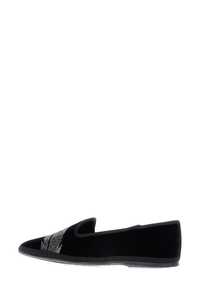 Ballerines en velours noir Lemargot Sophie de haute qualité Chaussures pointues Logo argenté en relief sur la semelle intérieure - Product Image 3