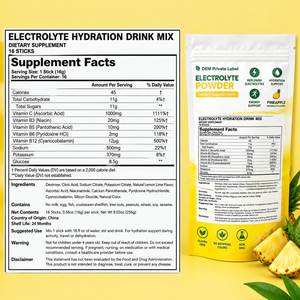Polvo Electrolítico <span class=keywords><strong>para</strong></span> Adultos, Hidratación Rápida, Aporte de Energía Pre-Entrenamiento, Diferentes Sabores, 16 Sobres, OEM, ODM, HALAL - Product Image 2