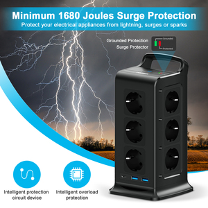 Power Strip Tower Socket <strong>Extension</strong> Lead With 12 Widely Spaced Outlets 3 <strong>USB</strong> Ports <strong>Extension</strong> - Product Image 5