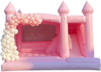 Château gonflable commercial blanc personnalisé pour l'extérieur, structure de saut avec toboggan combiné pour fêtes en plein air