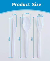Grande cuillère de luxe 180m, couverts jetables en plastique PS, couteau, fourchette et cuillère