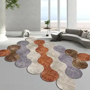 Hochwertige dicke 3D-gedruckte große unregelmäßige Form Teppich und Teppiche für das Wohnzimmer Samt Kaschmir Bereich Teppiche