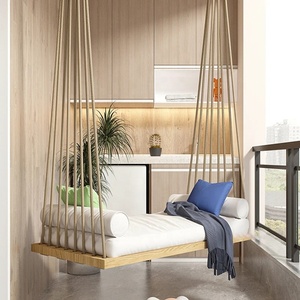 Balançoire d'extérieur nordique, panier suspendu d'extérieur, balcon, bois massif, balançoire simple ou double, chaise berçante d'intérieur, hamac, chaise en rotin - Product Image 5