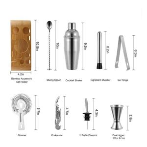 Set da 12 pezzi con barre per Kit da barista Set di strumenti da <span class=keywords><strong>Bar</strong></span> all'ingrosso Set telaio in legno in acciaio inossidabile 304 - Product Image 6