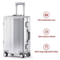 Valise rigide à cadre en aluminium avec serrure TSA, roulettes pivotantes, bagage à roulettes, 20, 24, 28 pouces, valise de voyage
