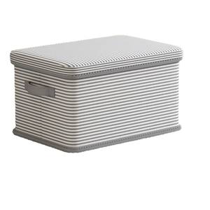 Caja de Almacenamiento de Tela Rectangular con Patrón de Rayas, con Tapa, Plegable, Organizador de Ropa de Gran Capacidad, Tipo Vertical para Uso Doméstico - Product Image 1