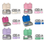 Boîte à lunch portable unique personnalisée pour sandwich, micro-ondes, étanche, boîte à lunch en acier inoxydable 304 pour adultes, boîte à lunch en métal