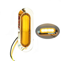 Feux latéraux à LED avec base chromée pour camion, remorque, 12V 24V, camping-car, caravane, feux de dégagement, lampe latérale de bateau, ambre rouge