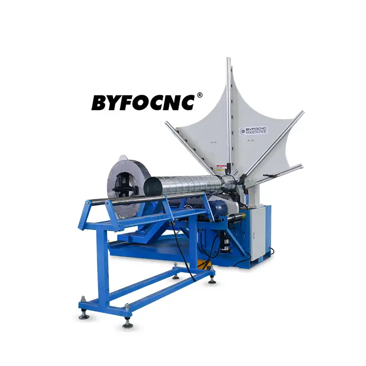 Máquina para fazer dutos redondos BYFO linha de produção de dutos redondos para máquinas de formação de dutos de ventilação em espiral