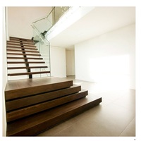 Escalier flottant intérieur personnalisé avec marches en bois, poutre invisible, escalier droit, escalier flottant moderne pour usage domestique