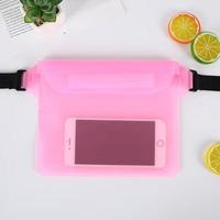 Sac banane étanche en PVC pour sports de plein air, pochette pour téléphone avec fermeture à cordon, compatible écran tactile, triple étanchéité, pour rafting et plage