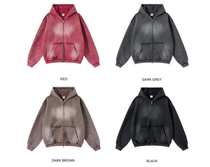 مصنعي ملابس رجالية كبيرة الحجم Y2K بهودي بسحاب للرجال بلوفر كلاسيكي للحمض ملابس الشارع أزياء هوديس - Product Image 1