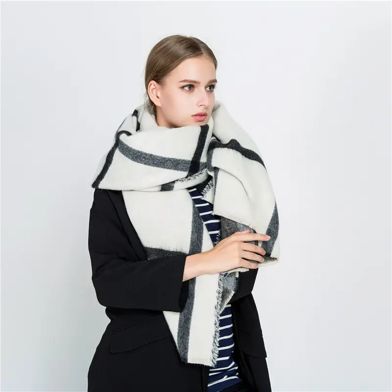 200 सेमी लंबी स्कार्फ शॉल पोंचो पैशमीना ऐक्रेलिक बुने वाली महिलाओं को स्कार्फ क्लासिक शैली
