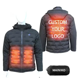 高品质定制设计带标志电池组的加热夹克校队保暖L码外套，适合狩猎其他活动
