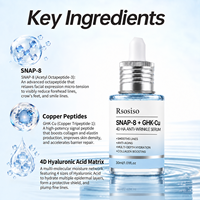 Sérum à l'acide hyaluronique 4D GHK-Cu SNAP-8 du fabricant OEM, lisse les ridules, restaure le collagène, solution anti-rides non invasive
