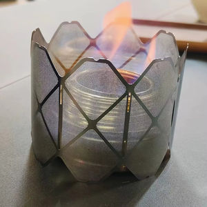 Parabrisas de malla de acero inoxidable para estufa de alcohol, portátil, para camping, cocina al aire libre, soporte plegable, duradero - Product Image 1