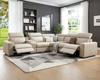 Ensemble de canapés sectionnels modernes en forme de L, canapé inclinable en cuir de luxe, meubles de salon électriques, ensemble de canapés pour la décoration de la maison