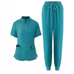 HZMNOI <b>Scrub</b> Suit Set Women Short Sleeve Knitted Moisture Wicking Hospital Uniforms S-XXL - Product Image 5
