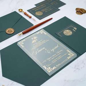 การ์ดเชิญงานแต่งงานอะคริลิคคุณภาพสูง ดีไซน์หรูหรา พร้อมซอง ปั๊มฟอยล์ - Product Image 4