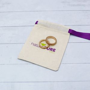 100% Cotton Muslin Single <b>String</b> Pouches Customize Brown Cotton Pouch for Jewelry Eco Gift Bag - Product Image 2