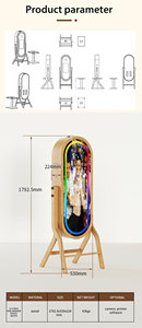 Nouvel arrivage Photomaton miroir en bois véritable Photomaton en bois vintage avec machine photomaton à écran tactile 21.5 "et étui de vol - Product Image 5