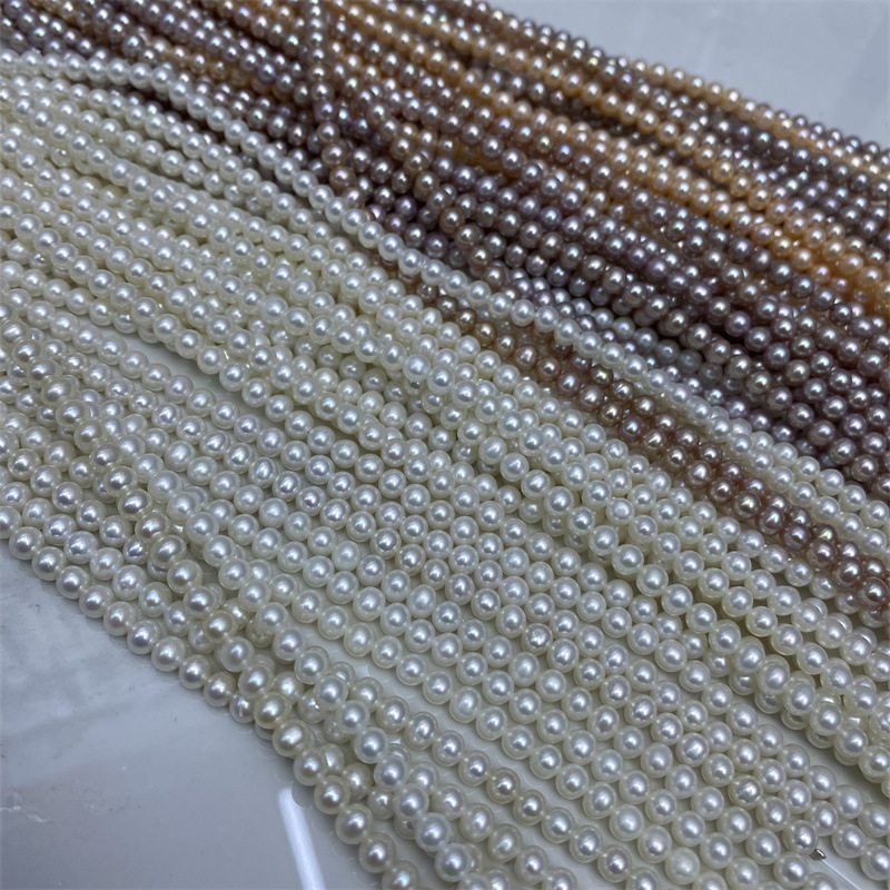 R.GEM. Оптовая продажа, высокое качество, 4-5 мм, почти круглый жемчуг без ядра, пресноводная свободная Жемчужная Нить для изготовления ювелирных изделий