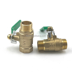 Válvula de bola de cierre de grifo de latón, conectores de manguera macho a macho, válvulas de interruptor G1/4, piezas para instalación de tubería de aceite de aire y agua - Product Image 1