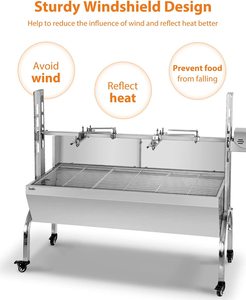 Griglia a Carbone Commerciale con Carrello e Girarrosto <span class=keywords><strong>per</strong></span> Arrostire Maiale, <span class=keywords><strong>Macchina</strong></span> <span class=keywords><strong>per</strong></span> Barbecue da Esterno - Product Image 3