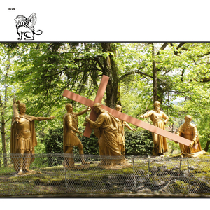 Décoration extérieure, sculpture religieuse en métal pour jardin, Jésus souffre, les 14 stations du chemin de croix, statue en bronze à vendre - Product Image 6