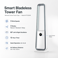 Ventilateur électrique sans pales de haute qualité avec télécommande, économe en énergie, pour hôtel et usage domestique, en plastique
