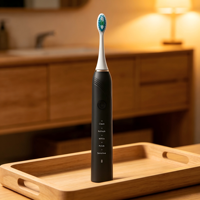 Brosse à dents électrique sonique, blanchissante, rechargeable, avec 2 têtes de brosse, brosse à dents sonique étanche pour adultes avec 5 modes