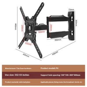 <span class=keywords><strong>Support</strong></span> de télévision en direct réglable de 55 à 85 <span class=keywords><strong>pouces</strong></span> pour hôtel à domicile Max VESA 640*400MM Charge maximale 40kg <span class=keywords><strong>Support</strong></span> <span class=keywords><strong>mural</strong></span> pour moniteur <span class=keywords><strong>TV</strong></span> - Product Image 2