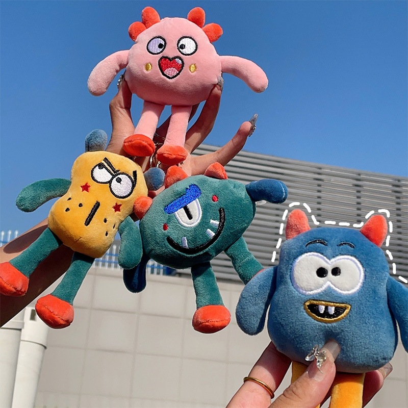 Cartoon Funny Big Eyes Little Monster Plush Toy Pendant