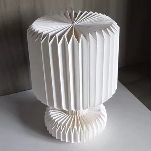Lámpara de Escritorio LED de Papel Origami, Estilo Europeo, Base de Metal, Pantalla de Papel, Luz Blanca Neutra, para Interiores, Hogar, Hotel - Product Image 4