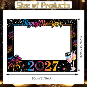Accesorios para Cabina de Fotos de Fiesta de Año Nuevo Neon 2027, Máscaras Divertidas, Letreros Portátiles para Selfies, Decoraciones para Ambiente Festivo - Product Image 6