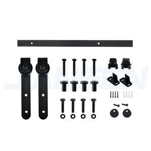 Kit de quincaillerie pour <span class=keywords><strong>porte</strong></span> de grange <span class=keywords><strong>coulissante</strong></span> en bois rustique noir courbé droit de 2,5 à 10 pieds, <span class=keywords><strong>rail</strong></span> de <span class=keywords><strong>porte</strong></span> de <span class=keywords><strong>placard</strong></span> intérieur - Product Image 1