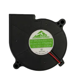 Rohs Gecertificeerd 75*20Mm 12V Slient Blower Dc Low Noise Uitlaat 75Mm Server Koelventilator