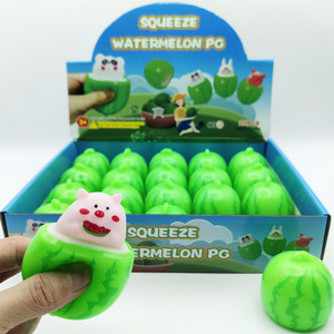 Hot Selling TPR Watermelon Pig Animal Popping Cups Pressure Release Slow Rebound Promotional Gift <b>Squeeze</b> Toys for Kids Adults - Product Image 1