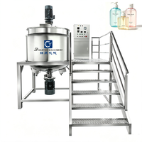 Cuve de mélange liquide en acier inoxydable avec homogénéisateur et mélangeur, chaudière industrielle pour lessive, savon à vaisselle, nettoyant pour sols, shampoing