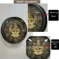 Jam Dinding Gantung Digital Quartz Satu Sisi Bergaya Industrial Desain Baru Motif Still Life Retro Metal Bertenaga Baterai