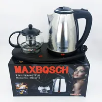 Fenvi — bouilloire à eau électrique maxbhch, 1800W, 2l, en verre, acier inoxydable, Double Pot, pour café ou thé