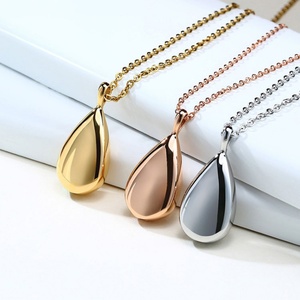 Can Open Waterdrop Ash Urn Pendant <b>Necklace</b> Stainless Steel Pet Memorial Cremation Jewelry - Product Image 4